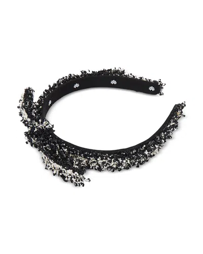 LELE SADOUGHI TWEED RIBBON HEADBAND