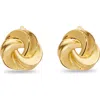 Lele Sadoughi Twisted Button Clip On Earrings In Gold
