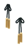 Lele Sadoughi Jet Bow Tassel Drop Earrings In Gold
