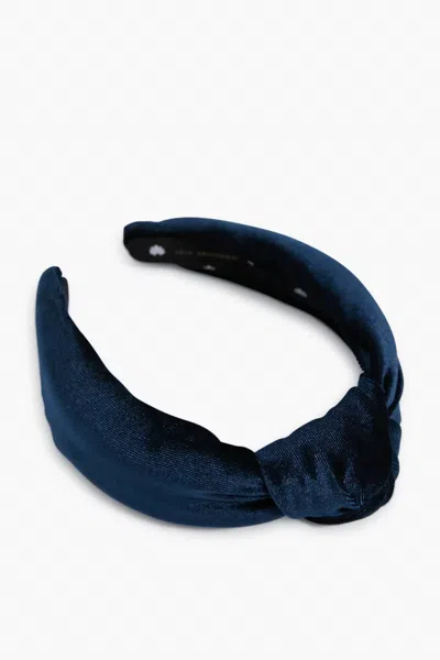 Lele Sadoughi Velvet Knotted Headband In Navy In Blue