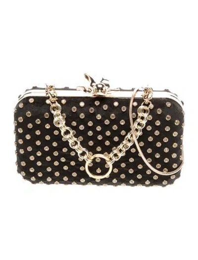 Pre-owned Lele Sadoughi Velvet Minaudière In Black