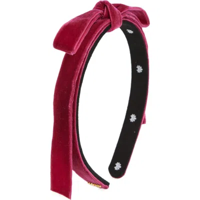 Lele Sadoughi Velvet Ribbon Headband In Raspberry