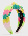 Lele Sadoughi Veronica Shell Eyelet Headband In Ocean Cove