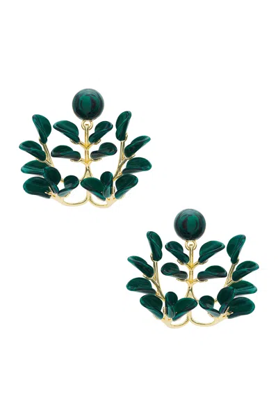 Lele Sadoughi Vine Leaf Chandelier Earring In Malachite