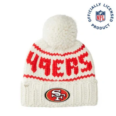 Lele Sadoughi White 49ers Nfl Beanie With Yarn Pom Pom
