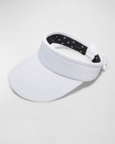 Lele Sadoughi White Swimmer Bow Tie Visor