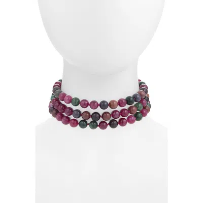 Lele Sadoughi Wildberry Tourmaline Multi Strand Choker