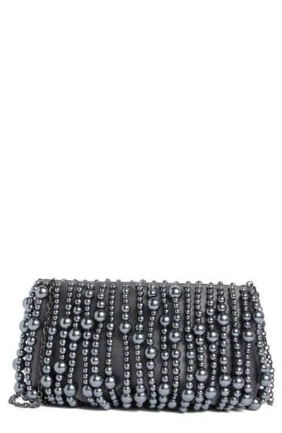 Lele Sadoughi Willow Beaded Clutch In Silver