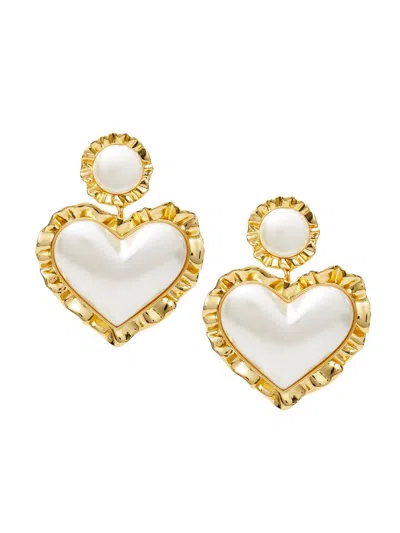 Lele Sadoughi Women's 14k Gold-plated & Resin Heart Drop Earrings In Purple