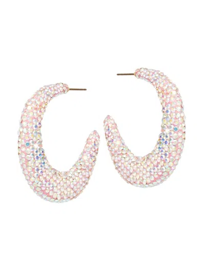 Lele Sadoughi Women's Archer Goldtone & Crystal Hoop Earrings In Multi