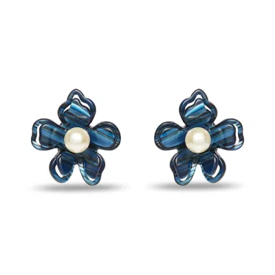 Lele Sadoughi Women's Azalea Button Earrings In Tile Blue