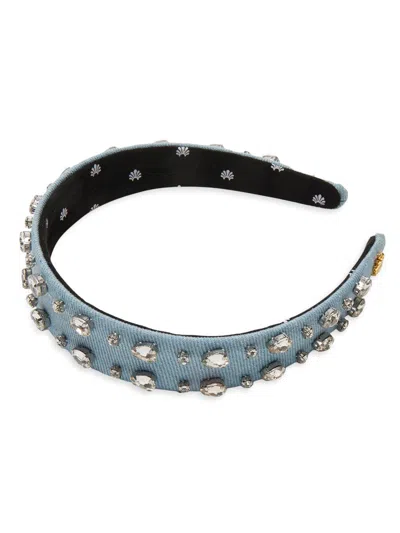 Lele Sadoughi Women's Bessette Crystal & Raffia Headband In Blue
