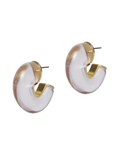 Lele Sadoughi Women's Birthstone Resin & 14k-gold-plated Chunky Hoop Earrings In Multi