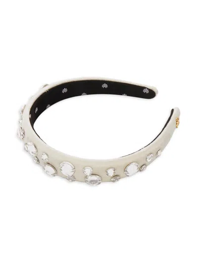 Lele Sadoughi Women's Charlotte Pavé Embellished Velvet Headband In White