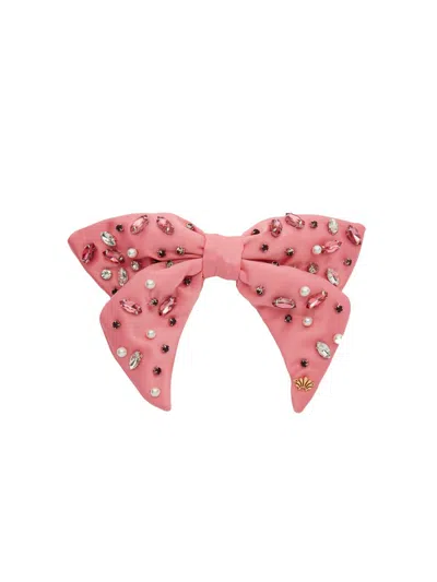 Lele Sadoughi Women's Crystal Cluster Embellished Bow Barrette In Pink