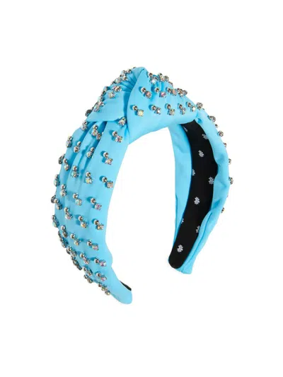 Lele Sadoughi Women's Crystal-embellished Neoprene Knotted Headband In Blue