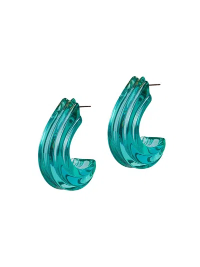 Lele Sadoughi Women's Curved Canyon Resin Hoop Earrings In Blue