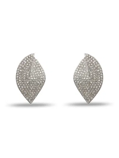 Lele Sadoughi Women's Deco Feather Silvertone & Crystal Earrings In Red