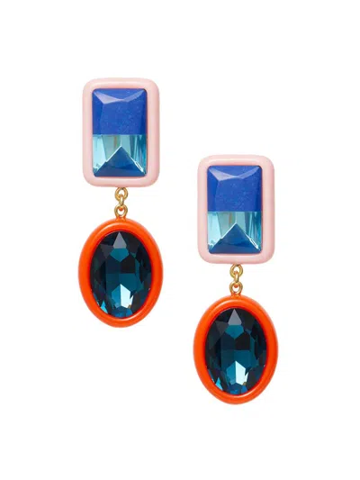 Lele Sadoughi Women's Duo Drop 14k-gold-plated, Glass Crystal & Resin Drop Earrings In Pattern