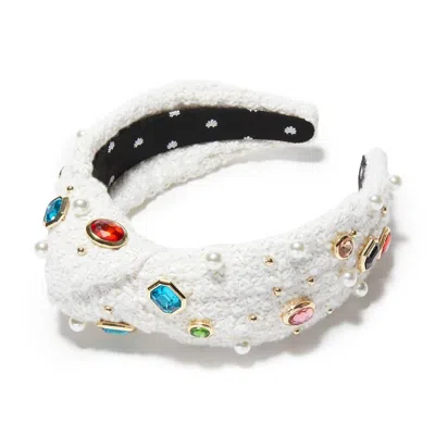 Lele Sadoughi Women's Gem Bezel Boucle Knotted Headband In Multicolor In White