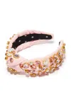 LELE SADOUGHI WOMEN'S GLITTERING CRYSTAL WOVEN KNOTTED HEADBAND IN SHELL PINK