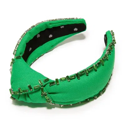 Lele Sadoughi Women's Grass Crystal Trim Headband In Green