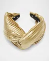 Lele Sadoughi Greta Satin Knot Headband In Gold