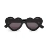 Lele Sadoughi Women's Heart Non Polarized Pearl Sweetheart Sunglasses In Jet In Multi