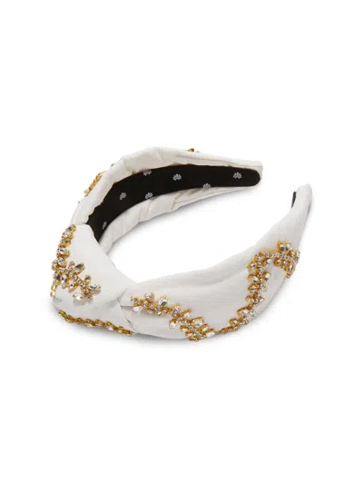 Lele Sadoughi Women's Holiday Lights Knotted Crystal Headband In White