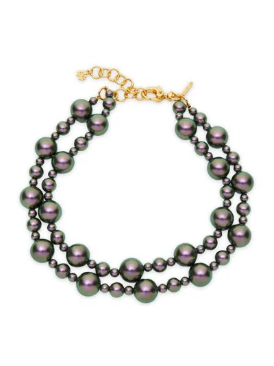 Lele Sadoughi Women's Jackie Double-row 14k-gold-plated & Imitation Pearl Necklace In Multi