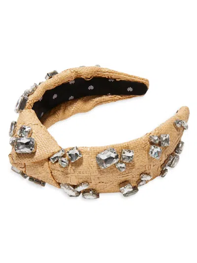Lele Sadoughi Women's Knotted Candy Crystal Raffia Headband In Brown