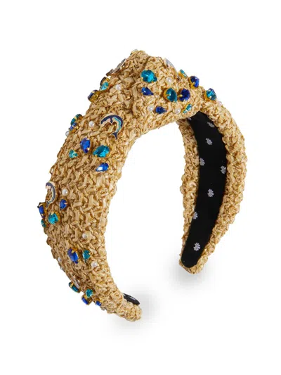 Lele Sadoughi Women's Knotted Dolphin Embellished Raffia Headband In Red