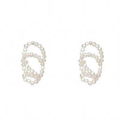 Lele Sadoughi Women's Loop Earrings In Pearl In Burgundy