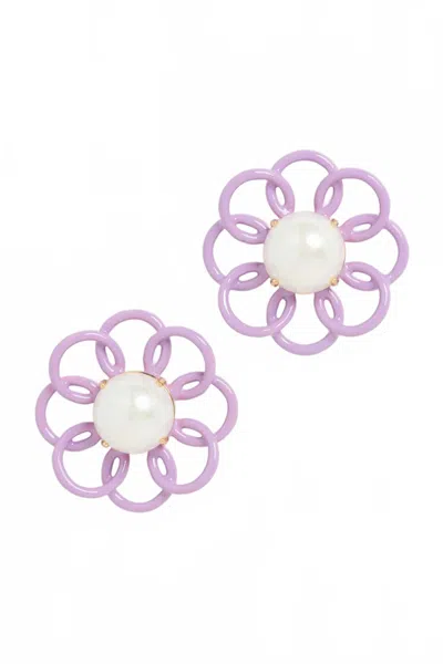 Lele Sadoughi Women's Marigold Button Earrings In Lilac In Purple