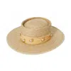 Lele Sadoughi Michelle Disco Swirl Hat In Gold