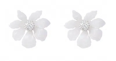 Lele Sadoughi Women's Mother Of Pearl Wallflower Button Earrings In White