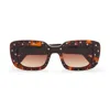 Lele Sadoughi Women's Oversized Non-polarized Aspen Sunglasses In Tortoise In Gray
