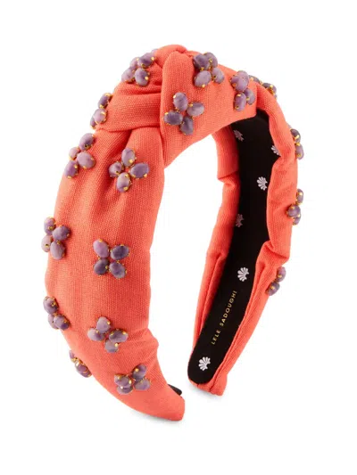 Lele Sadoughi Women's Palm Beach Embellished Knotted Headband In Lt Coral
