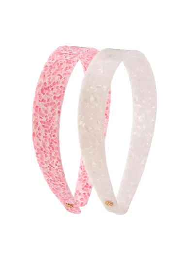 Lele Sadoughi Women's Palm Beach Emma 2-piece Terrazzo Headband Set In Terrazzo Blush White