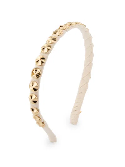 Lele Sadoughi Women's Palm Beach Socialite 14k-gold-plated Studded Ribbon Headband In Natural Gold