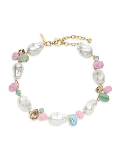 Lele Sadoughi Women's Palm Beach Worth Avenue 14k-gold-plated & Multi-stone Cluster Necklace