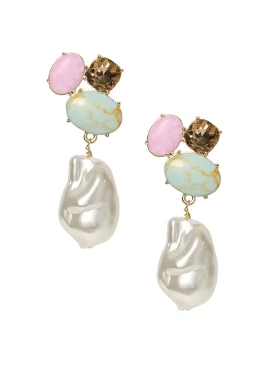 Lele Sadoughi Women's Palm Beach Worth Avenue 14k-gold-plated & Multi-stone Drop Earrings