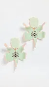 Lele Sadoughi Paper Lily Drop Earrings In Green