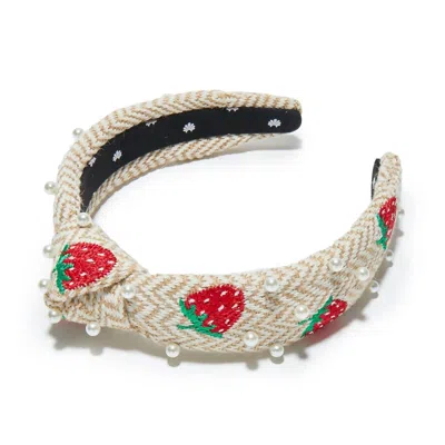 Lele Sadoughi Women's Pearl Slim Knotted Headband In Strawberry Shortcake In Metallic