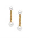 Lele Sadoughi Women's Pearl Snake Chain Linear Earrings In Gold In Gold