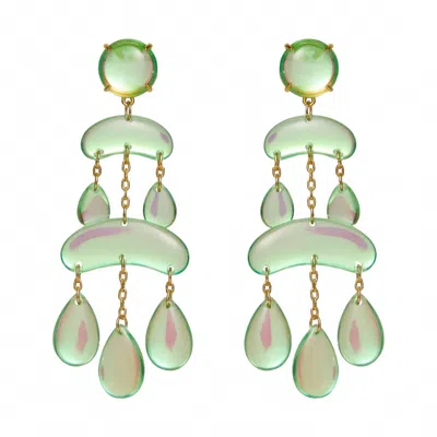 Lele Sadoughi Women's Raindrop Chandelier Earrings In Parakeet In Metallic
