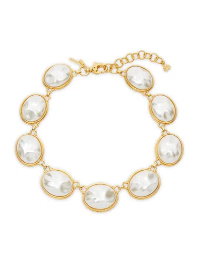 Lele Sadoughi Women's Reflection 14k-gold-plated & Imitation Pearl Collar Necklace In Pattern