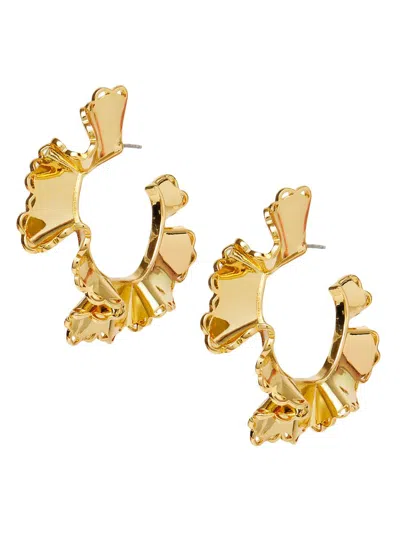 Lele Sadoughi Women's Ruffle 14k-gold-plated Hoop Earrings