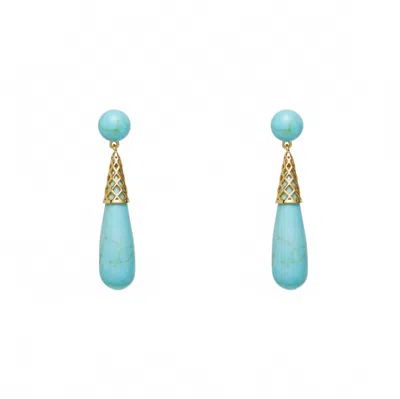 Lele Sadoughi Women's Sky Gold Cage Drop Earrings In Turquoise In Blue