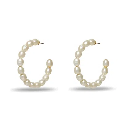 Lele Sadoughi Women's Stardust Pearl Hoop Earrings In Gold